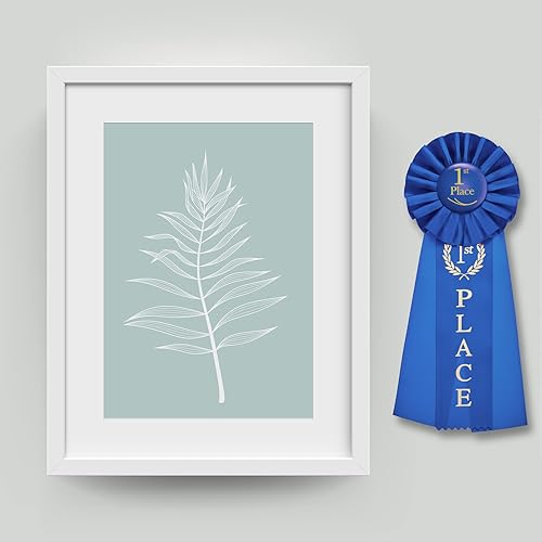 Miniatura 7 de Lewtemi 3 paquetes de cintas de roseta con el premio de cinta azul del primer lugar, ganador del premio de la victoria Premio de reconocimiento de