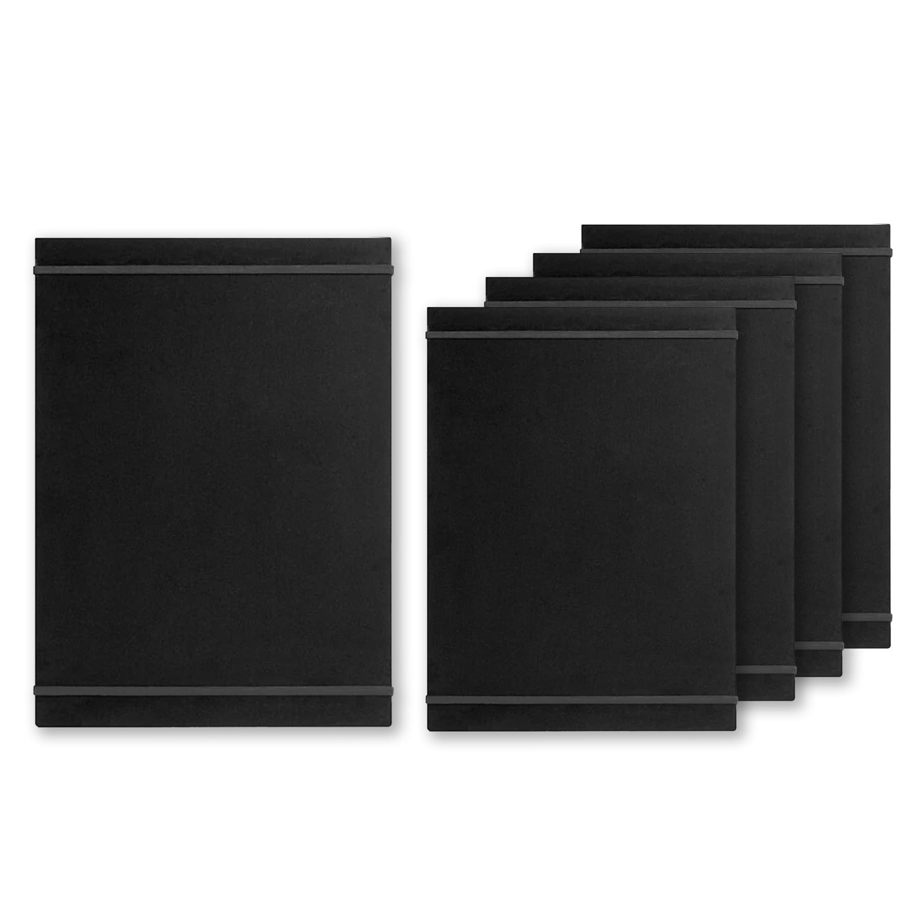 LZMS 4 Packs 9" x 12 1/2" Black Clipboards, Menu Holder, Check Presenter with Straps - Suitable for Presenting Menus, Wine Lists and Daily Specials