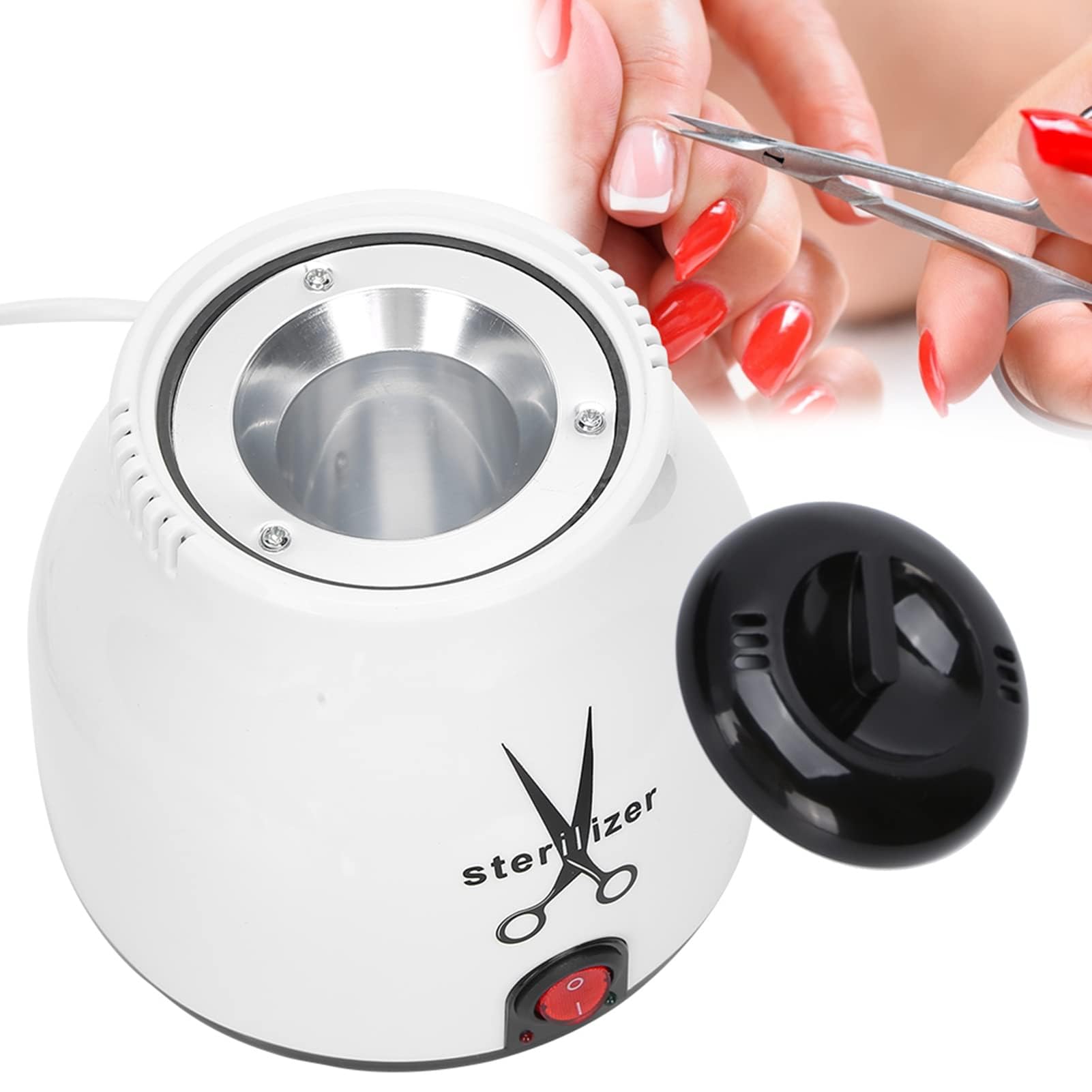 Esterilizador de Herramientas para Uñas, Esterilizador de Uñas Esterilizador de Herramientas de Metal para Decoración de Uñas Máquina de Limpieza de Alta Temperatura Tijeras