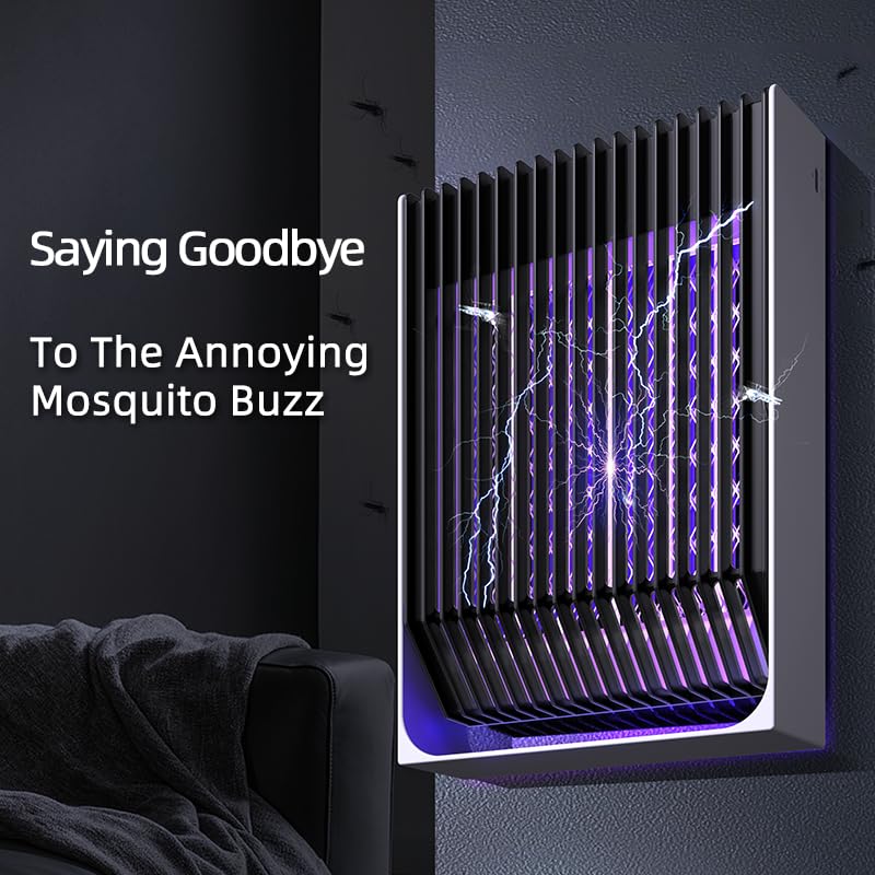 Bug Zapper Piège Électrique Moustiques - Lampe Anti-Insectes Puissante Intérieur Extérieur Blanc