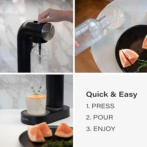 Miniatura 3 de AWA Máquina de carbonatador de agua máquina para hacer agua con gas y máquina para hacer refrescos, con botella de 1 litro sin BPA, diseño europeo