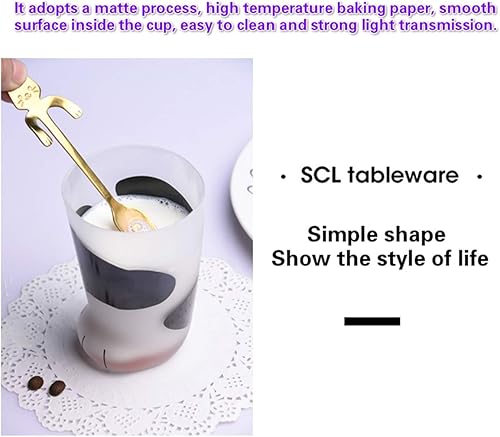 Miniatura 5 de Hyzone Vaso de garra de gato, taza de cerveza o bebida, leche, jugo, proceso de glaseado (vacas)