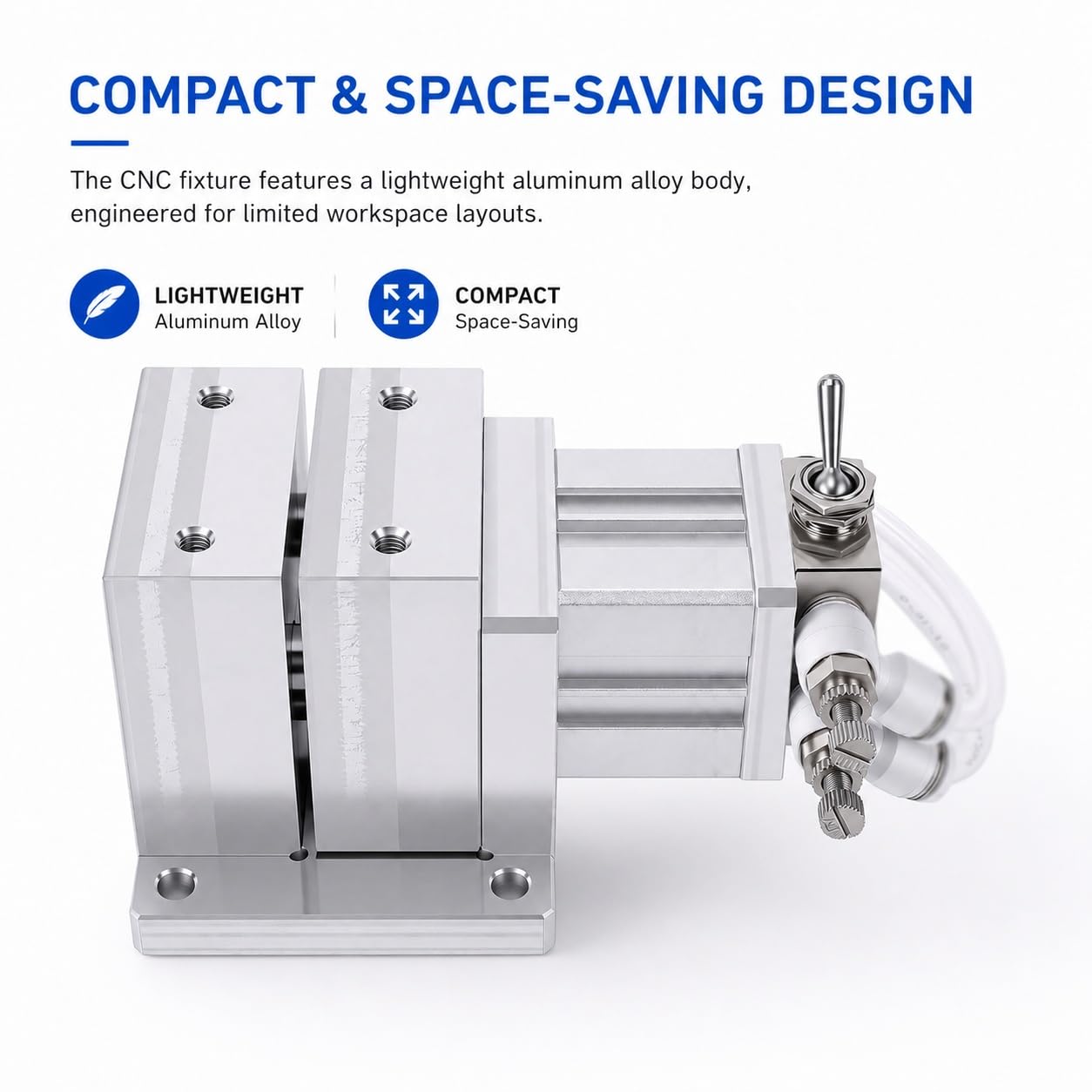 Sujeción CNC, Herramienta De Sujeción Neumática Rápida | Accesorio Mordaza Máquina, 3mm, Operación Neumática Estable, Fuerza Sujeción 40kg, Para Fresado De Banco