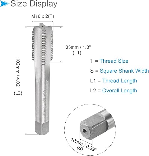Miniatura 2 de CoCud Grifos de fresado de rosca, rosca métrica M16 x 2 H2, máquina de acero de alta velocidad, herramienta de roscado de tornillos de 4 flautas