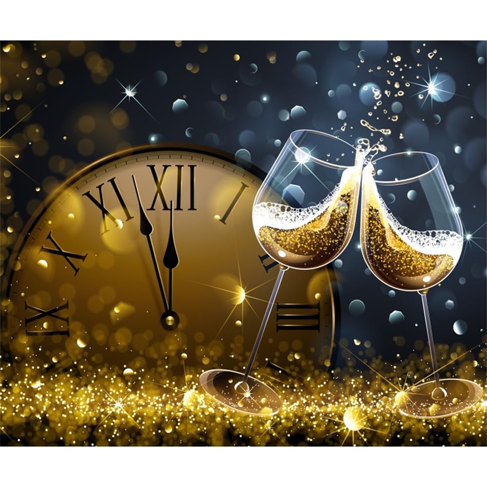 Riesen Fotohintergrund 3x2,4m ‚Happy New Year‘ Mit Feuerwerk – Für Silvester-Party & Dekoration