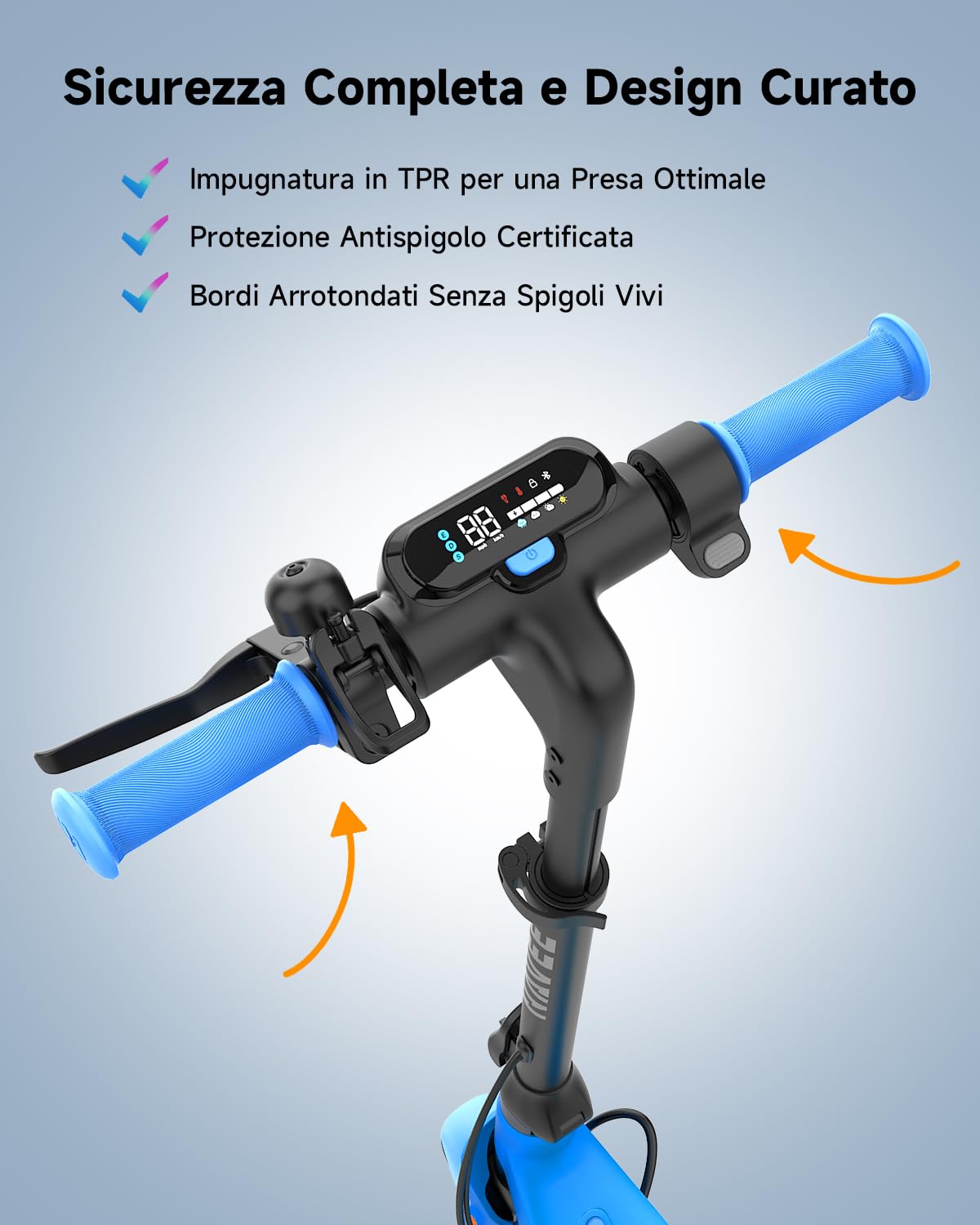 NAVEE K100 Serie Monopattino Elettrico Bambini, Controllo Parentale via APP, Autonomia 14-24 km, Velocità 16 km/h, Luci Ambientali, Pneumatici 7", 3 Altezze Regolabili, 6-14 Anni
