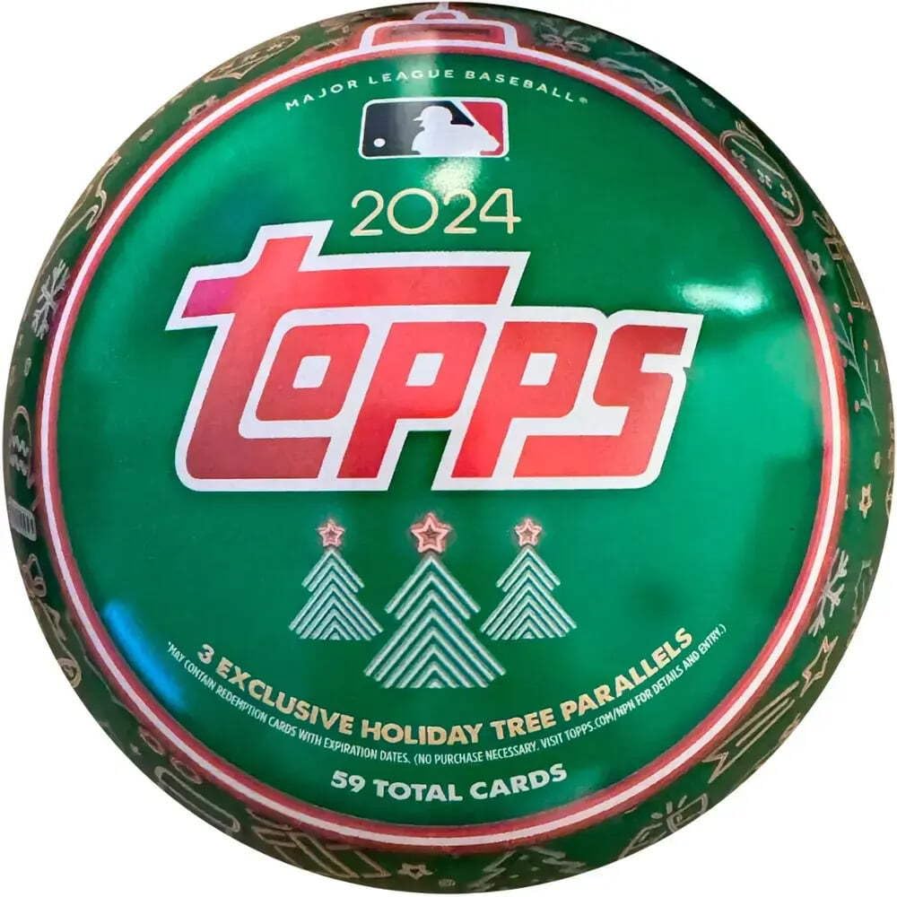 Amazon.com: 2024 Topps Baseball Holiday Tin - 59 Cards, Including