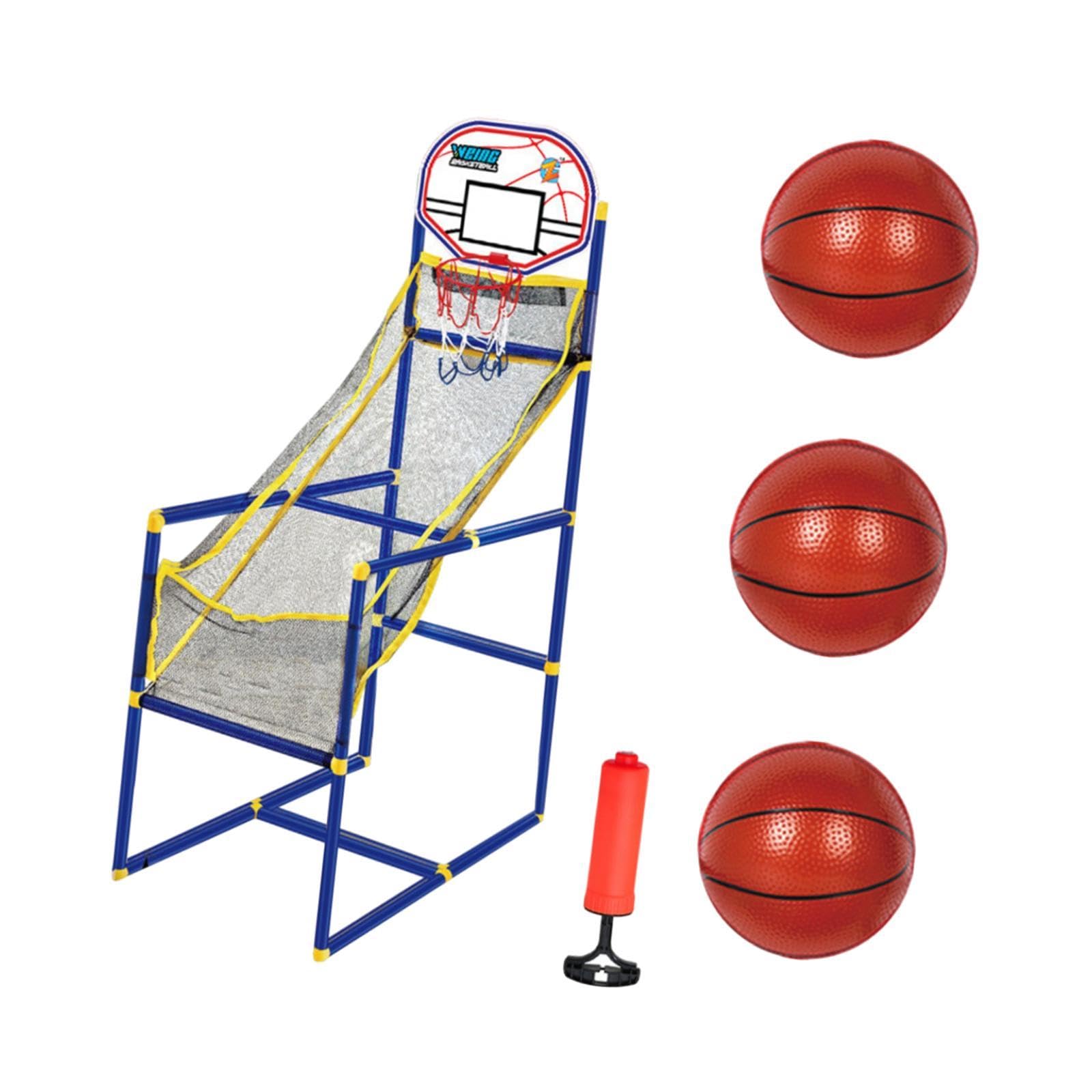 Juego de Baloncesto Arcade de 3 Piezas: Aro de Baloncesto para Niños, Juegos Deportivos, Pelotas Inflables, Soporte Ajustable, Fácil de Usar, con 3 Baloncesto