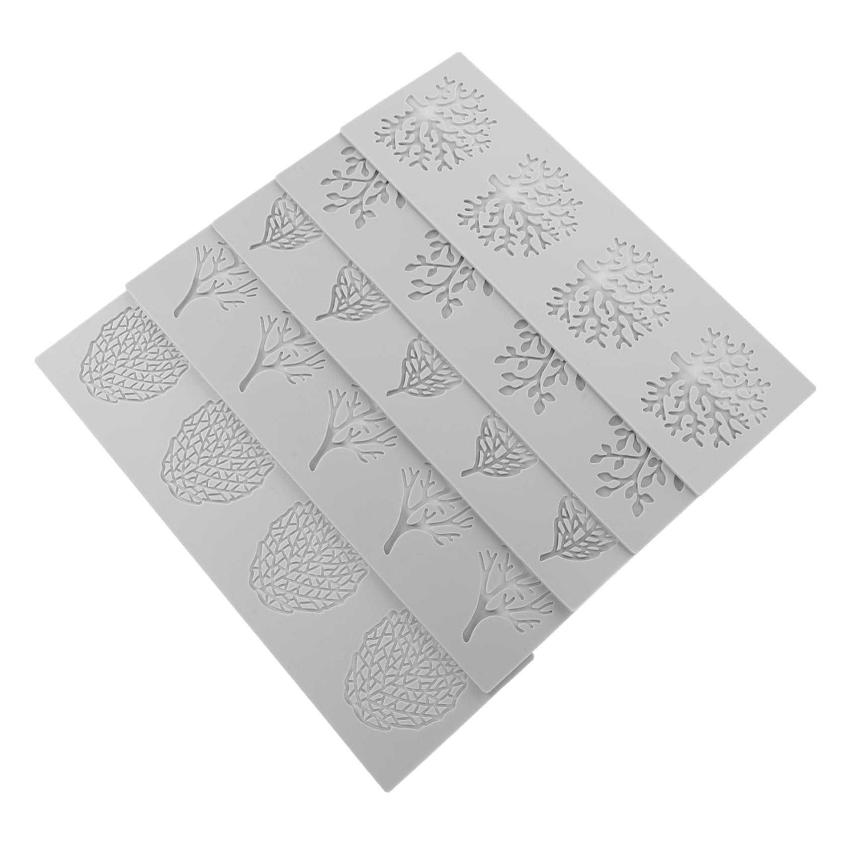 Moule Fondant en Silicone 5 Pièces, Forme de Feuille Délicate, Flexible et Antiadhésif, Facile à Nettoyer pour Pâtisserie et Dessert