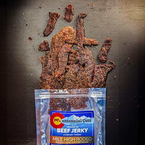 Image of Centennial Cuts Beef Jerky - Mile High Rodeo - High Protein, Sea Salt, Honey & Pepper Flavor - 7 oz Snack