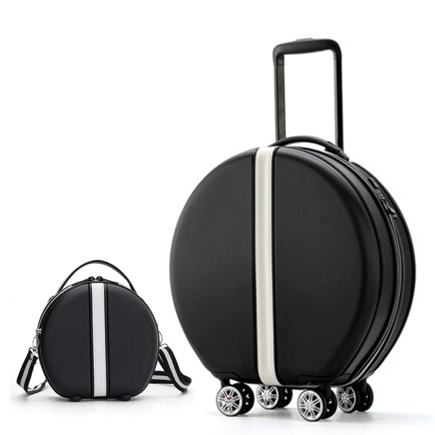 tourtier Abs Travel Medium Trolley Luggage Cabin Bag, 20 Inch Luggage Suitcase With 4 Double Spinner Rolling Wheels (Black, 53 cm, hard)-picture-43