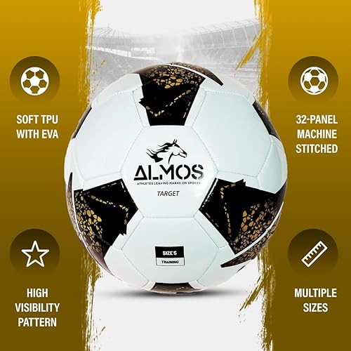 Miniatura 4 de Almos Balón de fútbol Target para partido de club, entrenamiento, rendimiento de partido, fútbol en interiores y exteriores, adecuado para césped y