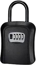 Mini Cofre De Parede Com Gancho Guarda Dinheiro Chaves Objetos Pequenos Com Senha Segredo Discreto (Preto)