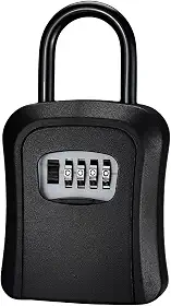 Mini Cofre De Parede Com Gancho Guarda Dinheiro Chaves Objetos Pequenos Com Senha Segredo Discreto (Preto)