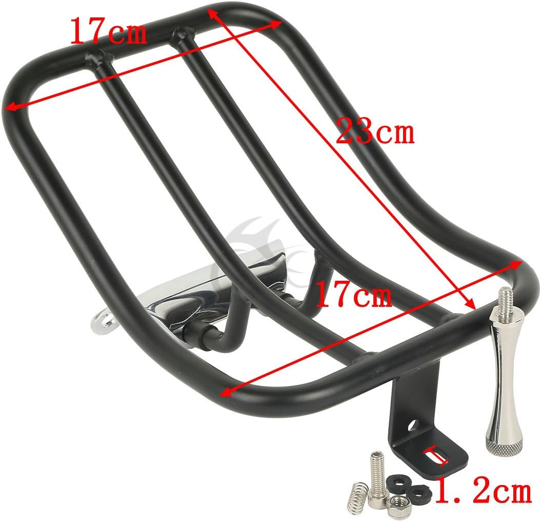 TCMT Black Solo Seat Rear Fender Luggage Rack Fits For Harley Touring Road King 1997-2008