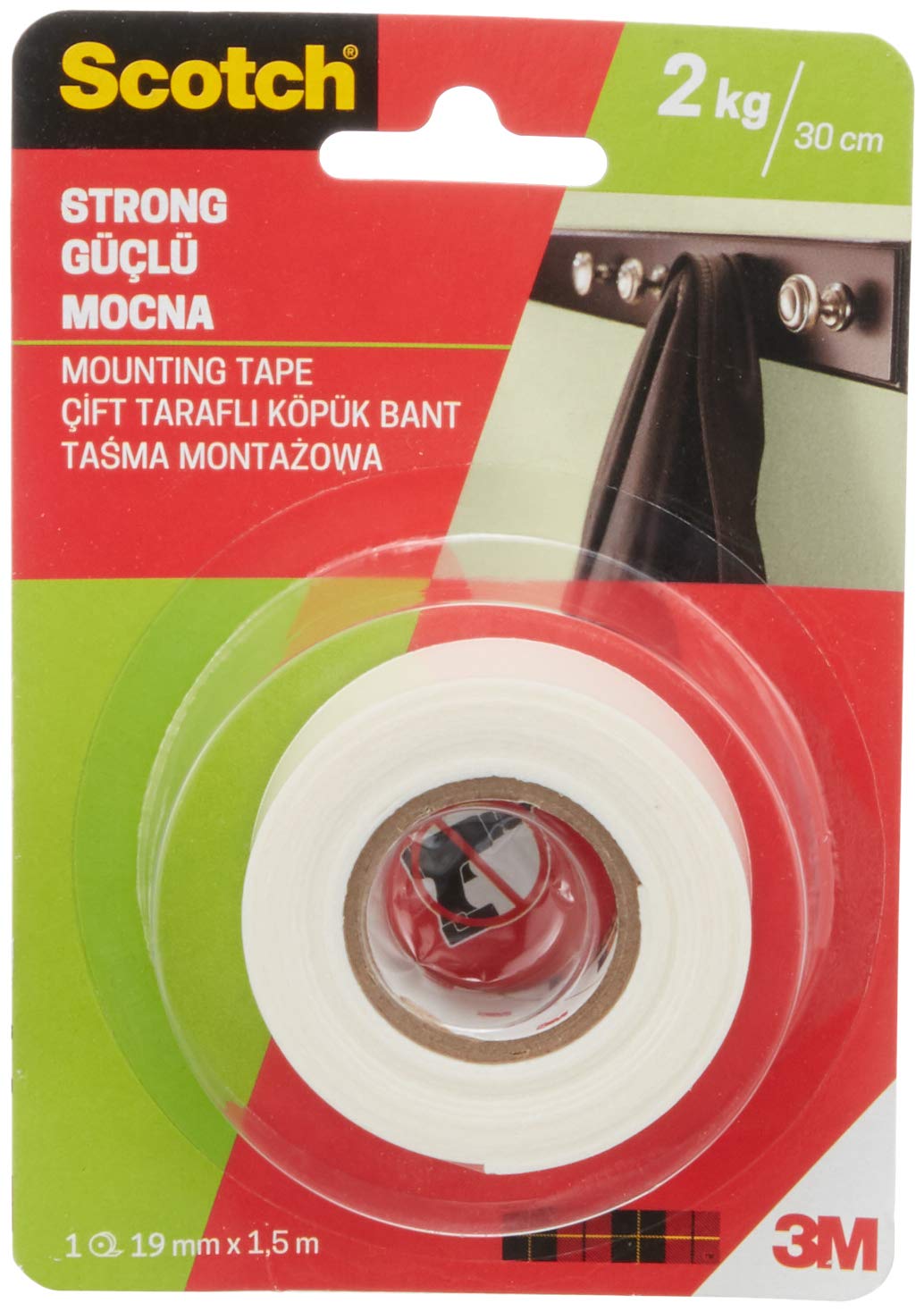 Scotch 4001 Güçlü Montaj Bandı, 19mmx1, 5m