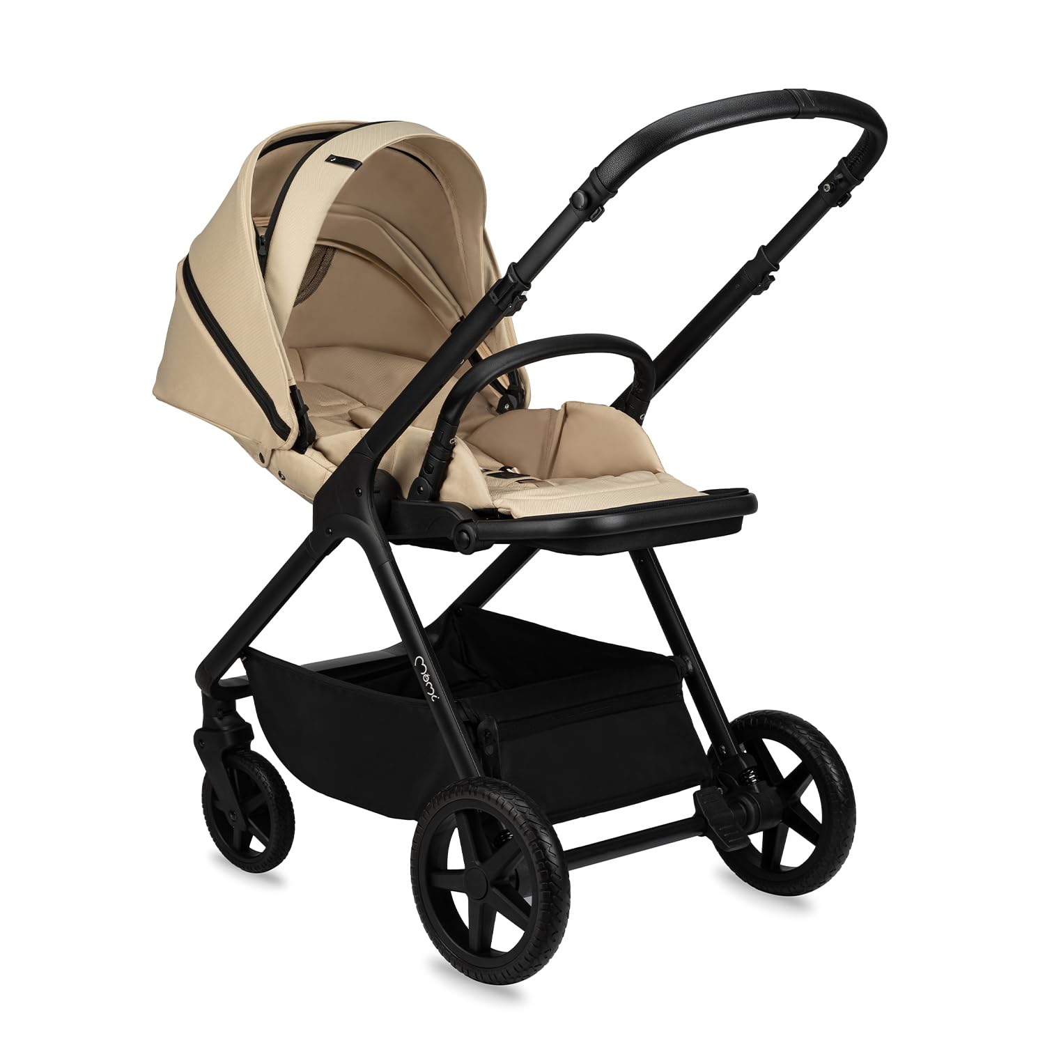 MoMi GISELLE Kombi-Kinderwagen 2 in 1 mit Buggy-Funktion, 5-Punkt-Sicherheitsgurt, ab dem 1. Lebenstag, bis 22 kg Körpergewicht (Buggy), Einkaufskorb, Matratze, Regenschutz und Wickeltasche