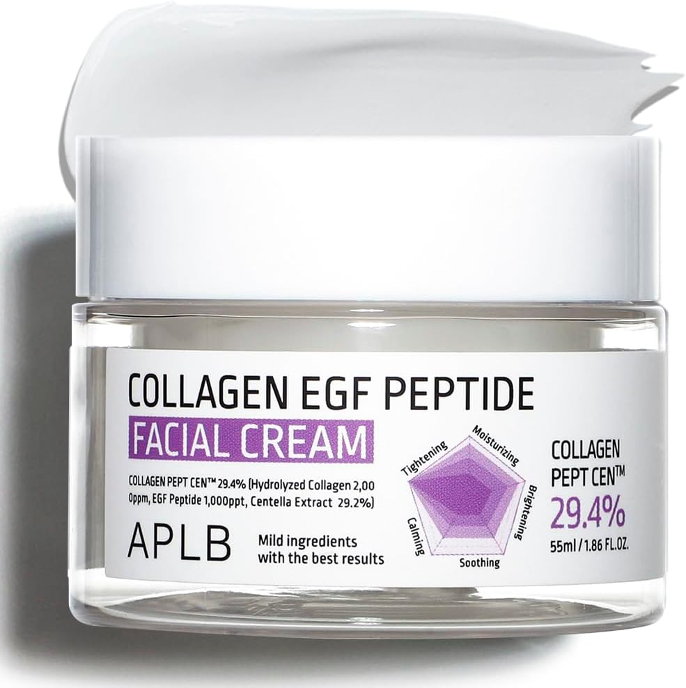 APLB Collagen EGF Peptide Facial Cream | COLLAGEN PEPT CEN™ 29.4% 1.86 FL.OZ/Korean Skincare, Elasticity care, Deep hydration, Revitalize for gentle and improve skin texture