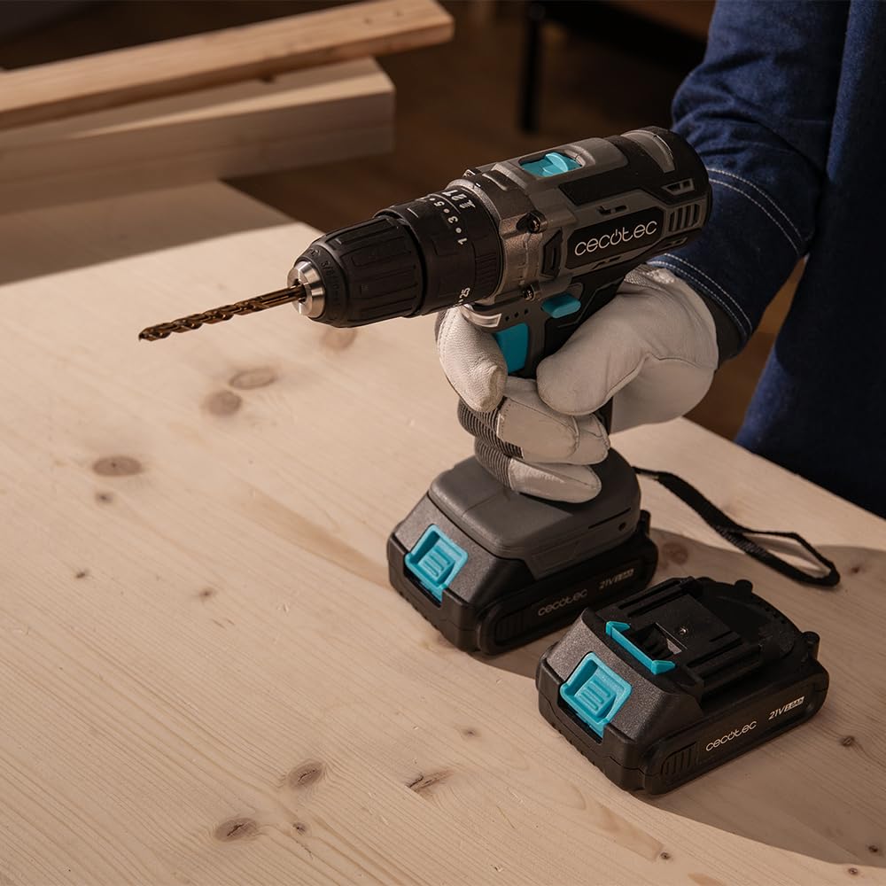 Cecotec Trapano Percussione e Avvitatore PowerForce 2120 Impact. 1500rpm, 2 Batterie di 21V e 2.000mAh, Coppia di Serraggio di 45Nm Regolabile in 25+1 livelli, 27000 Impatti/min, Valigetta e Accessori