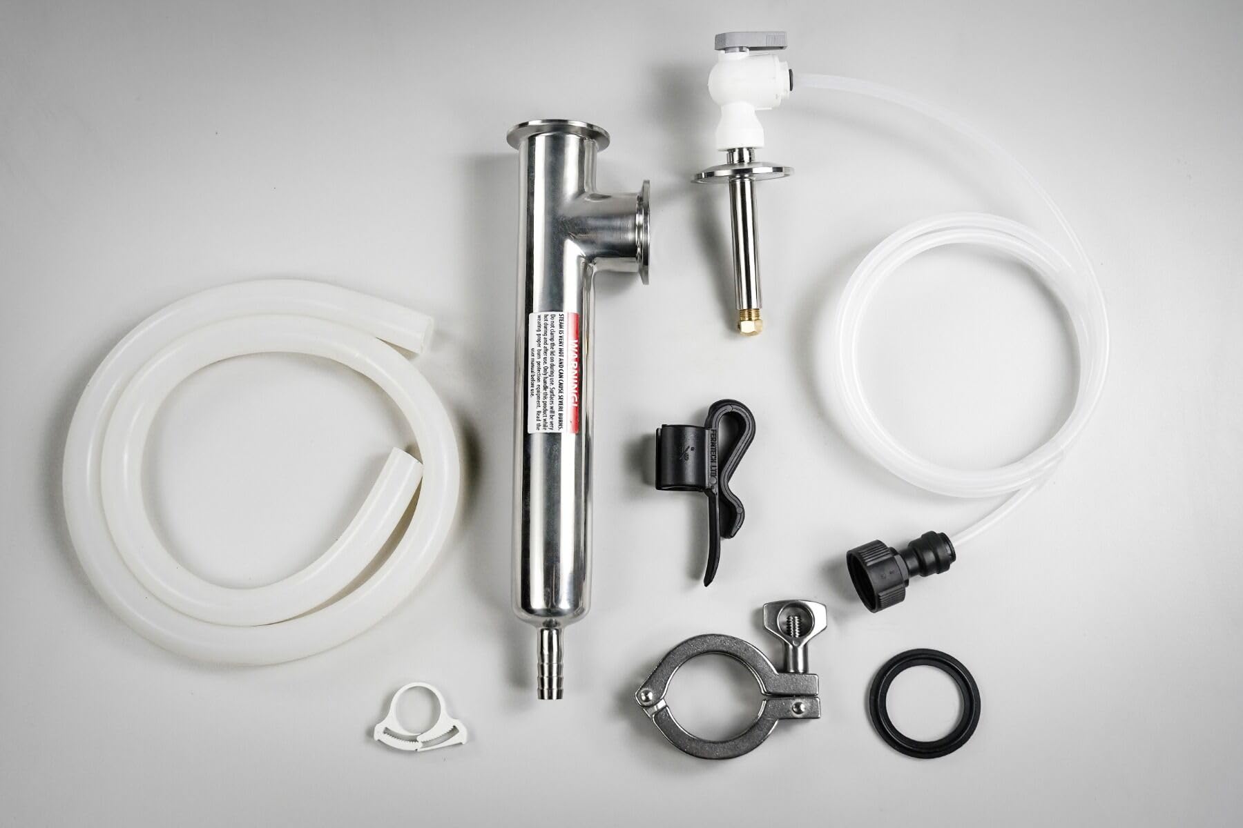 Steam Condenser For Electric Brewing, Compatible with 16.5 in or Less Lid Diameter and Foundry™, Requires 40 PSI Pressurized Water (Steam Condenser: Systems With Tri-Clamp Port)