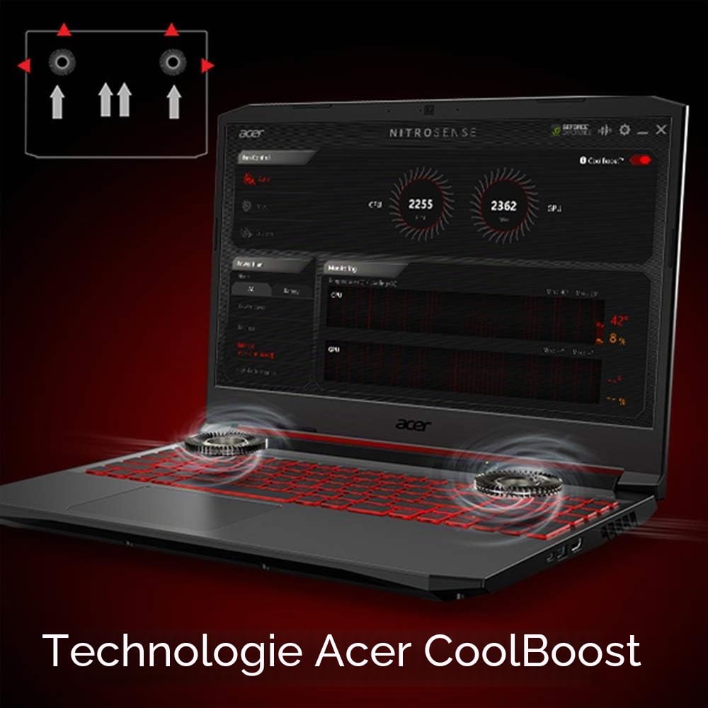 Acer Nitro 5 AN515-45-R92M Gaming, AMD Ryzen 7 5800H (8 cœurs) | GPU NVIDIA GeForce RTX 3060 pour ordinateur portable | Écran IPS FHD 144 Hz | 16 Go DDR4 | SSD NVMe 512 Go | WiFi 6 | Rétroéclairé RVB