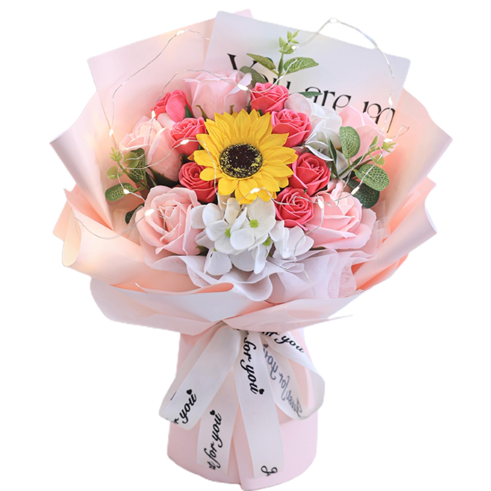 Amazon｜ソープフラワー 花束 薔薇 ひまわり ハイドランジア 母の日