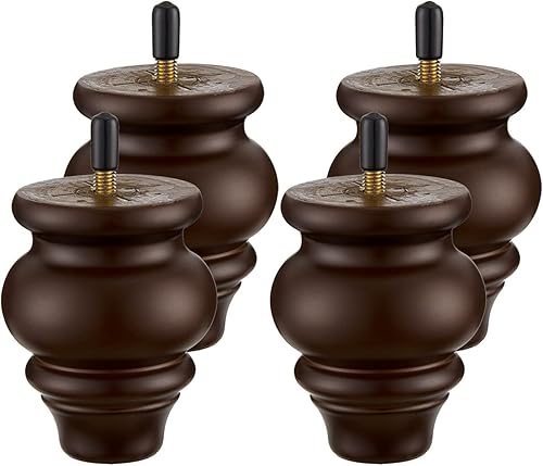 Patas de sofá, patas de muebles de 3.5 pulgadas, patas redondas de sofá, patas de muebles de madera, piezas de repuesto de sofá, patas de silla de