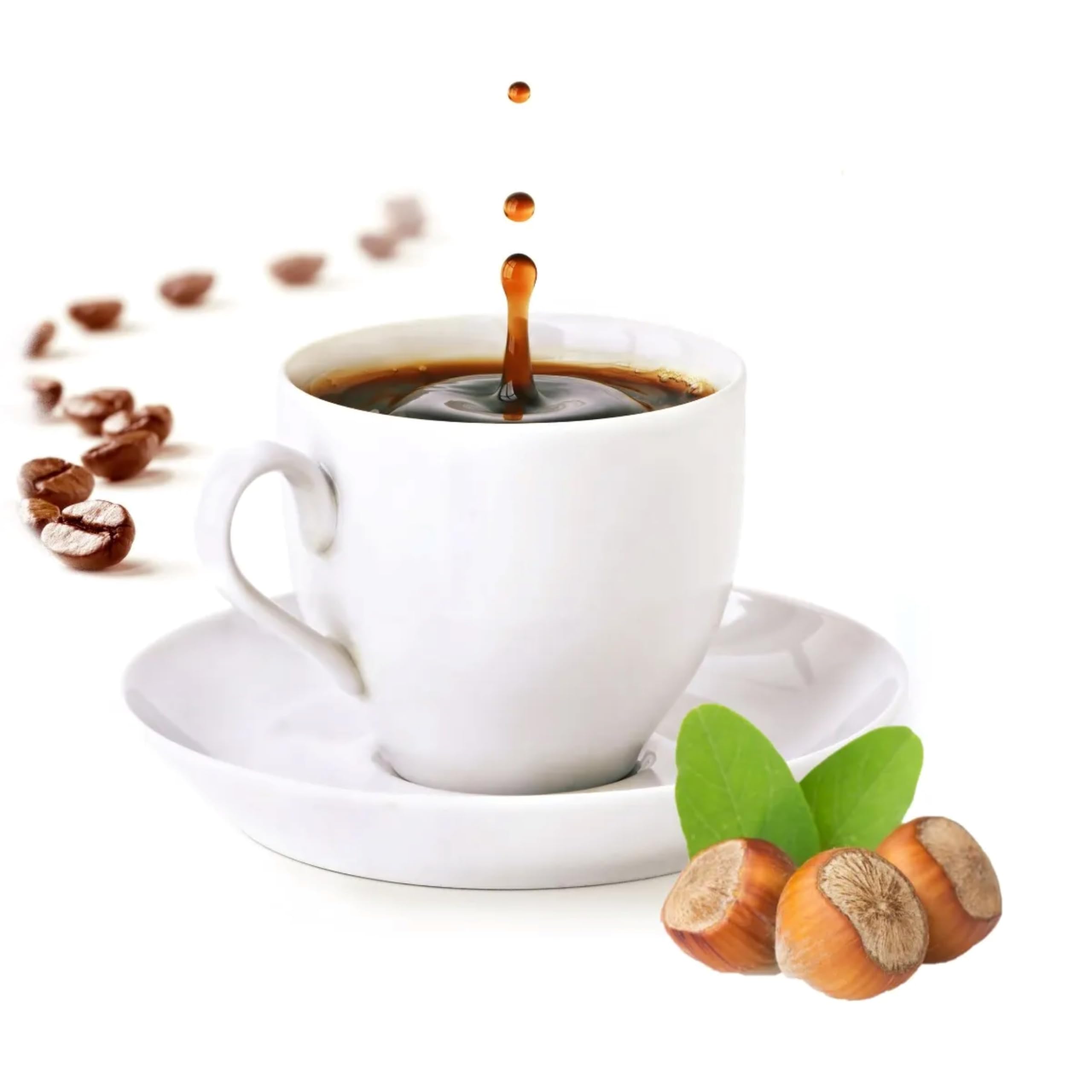 Cinesso Espresso Pulver gemahlen, Nussgeschmack, Verschiedene Varianten, Kaffeegenuss, schnelle und einfache Zubereitung, für Kaffeeliebhaber, mit Aromen (10 Kg, Haselnuss)