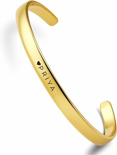 LOUIS MILLER Personalised Golden Kada | With 1 Year Colour Warranty | Kada For Unisex | Adjustable in Size | Glossy Golden...