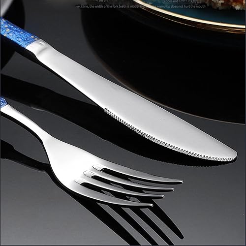 Miniatura 6 de Juego de cubiertos de 84 piezas, juego de cubiertos rojos para 12 cucharas pulidas de espejo, juego de vajilla para comer y cocina, con vajilla apta