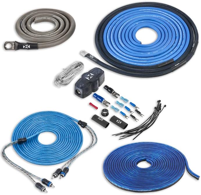 NVX XKIT42 Full Spec 4 Gauge 100% (OFC) Oxygen Free Copper Complete 2-Channel Amplifier Wiring Kit with RCA for Amplifiers up to 1500 Watts