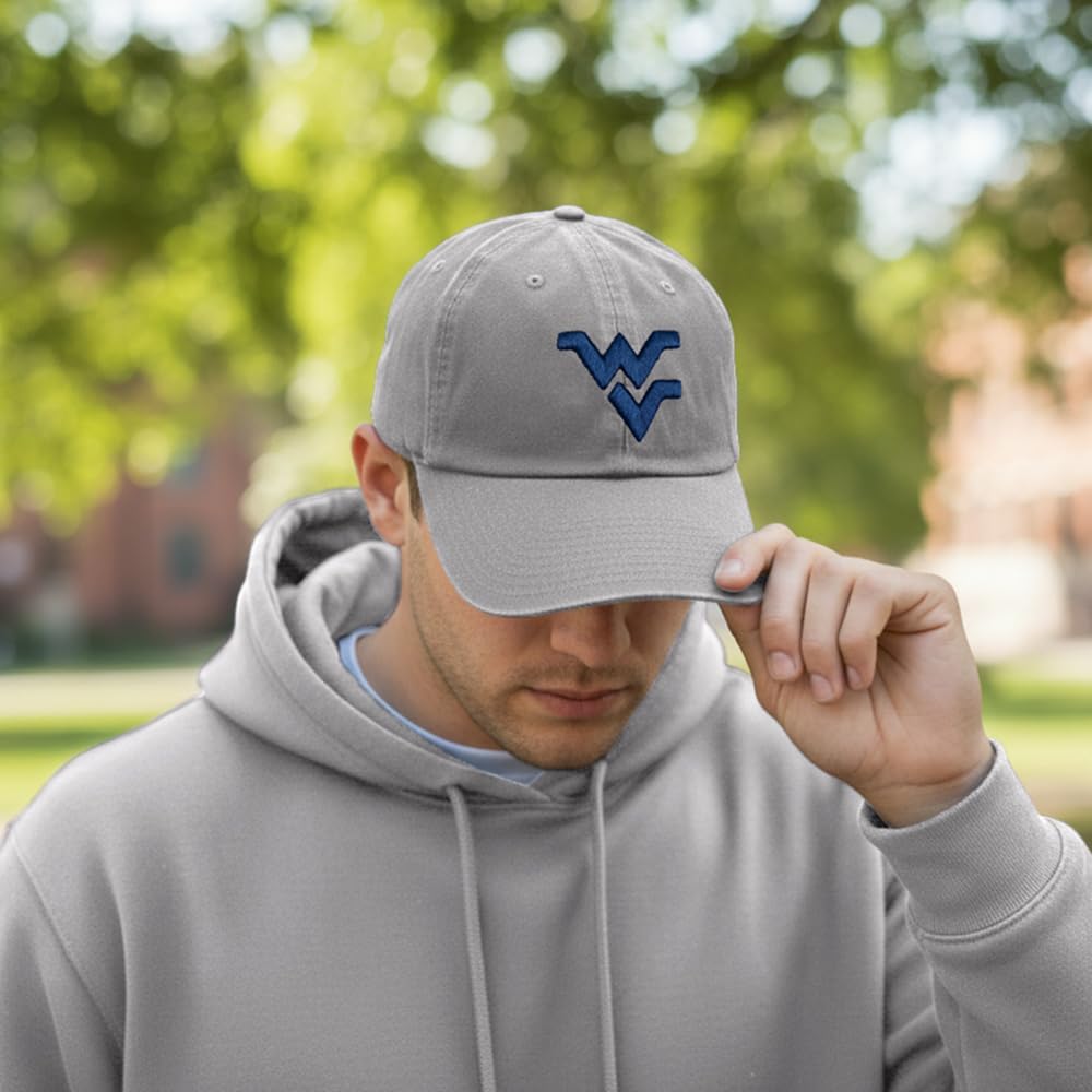 Desert Cactus West Virginia University Baseball Hat WVU Mountaineers Brimmed Embroidered Cap Adjustable Cloth Strap Adult