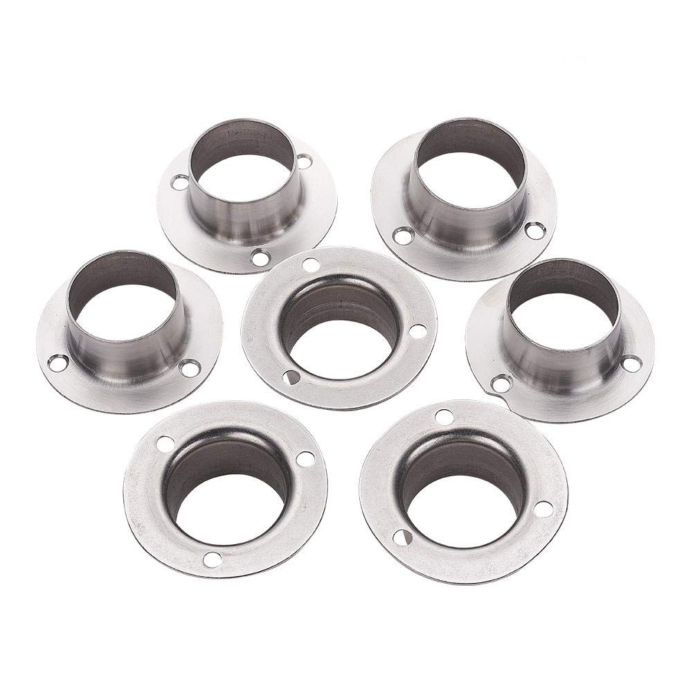 Mromax Sliver Tone Wardrobe Pipe Bracket, 32.5Mm Dia, Wall Mounted Rail Rod Support Socket 8Pcs