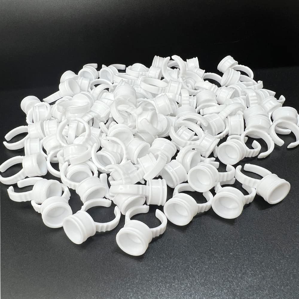 Tattoo Rings Cups - 100Pcs Pigment Glue Holder Disposable Ink Ring,Microblading Pigment Glue Rings Tattoo Ink Holder for Semi Permanent Makeup ，