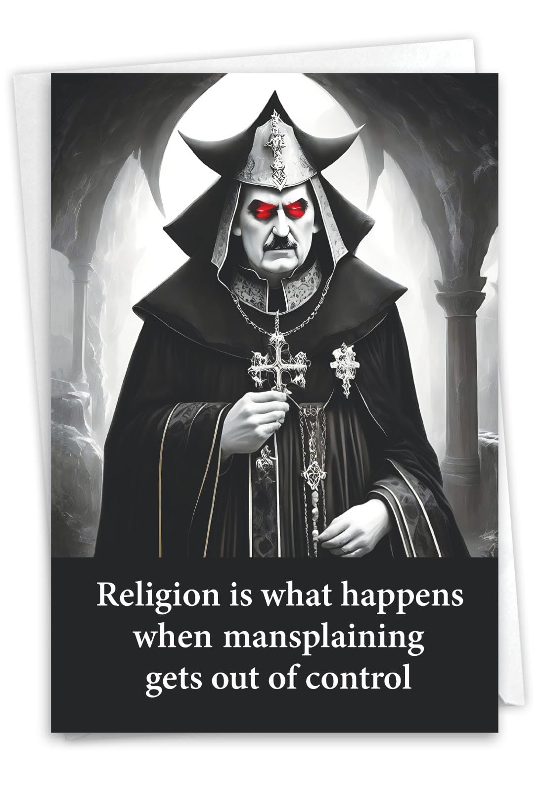 NobleWorks, Funny Birthday Greeting Card with 5 x 7 Inch Envelope (1 Card) Bday Religious Mansplaining C10804BDG — image 1