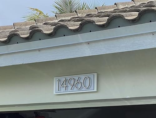 Vista 120 de Metal Numbers for House Outside, 5 Inch Modern House Numbers, DIY Floating Address Numbers with Screws, Rust Free Zinc Alloy, Silver Number 5