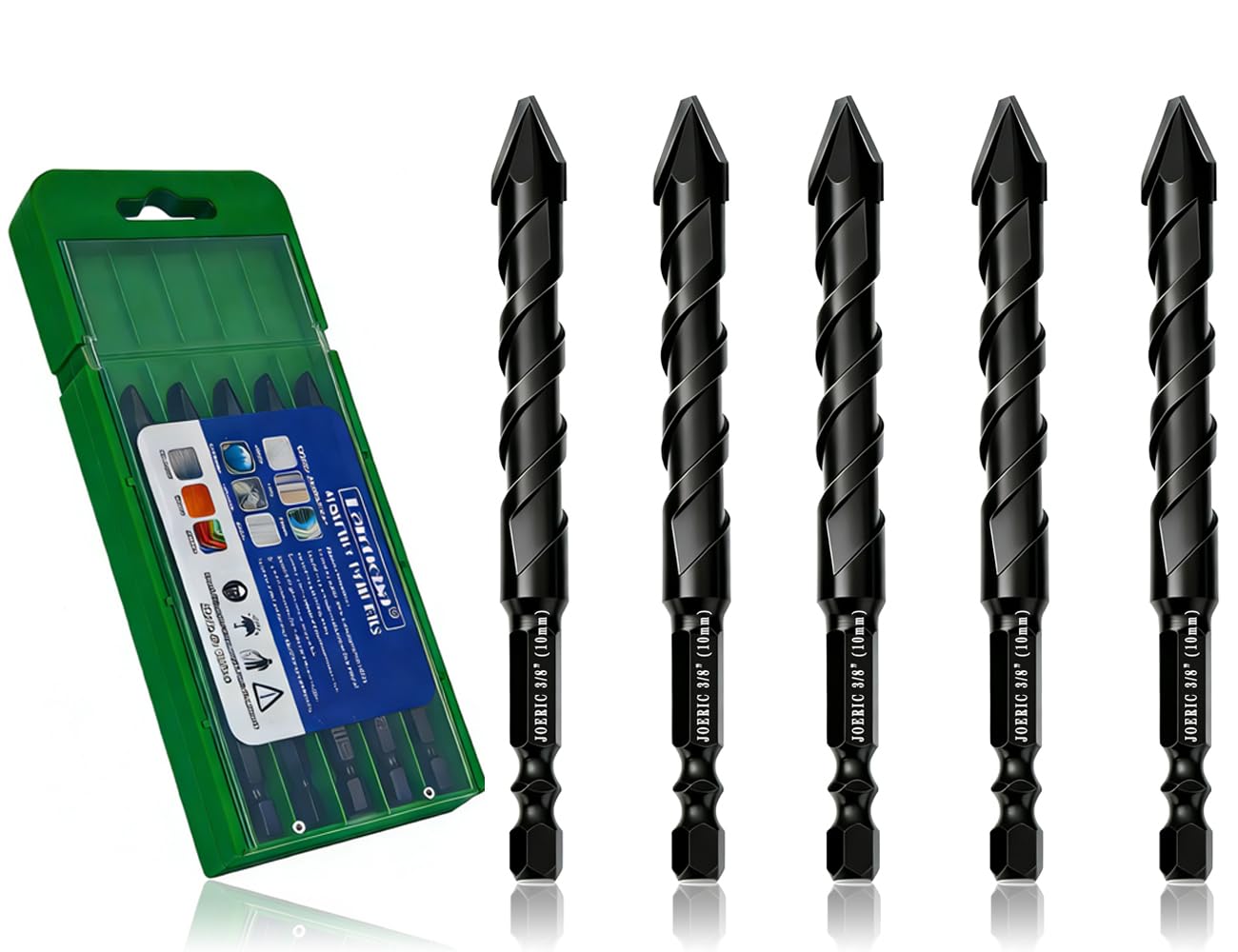 Black Ceramic Drill Bits - 10pc Masonry Set -12