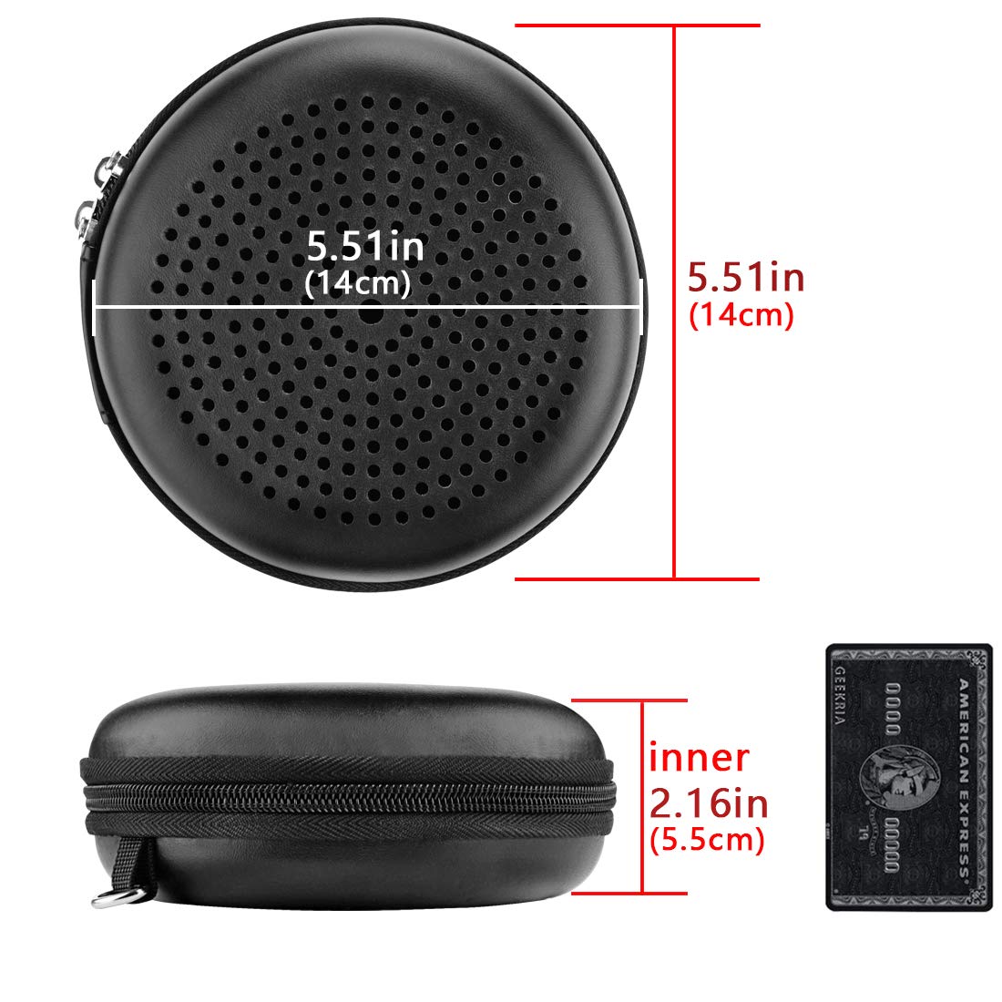 Geekria Pokrowiec na głośnik, kompatybilny z Bang & Olufsen Beosound A1 3. generacji, Beoplay A1, zapasowe głośniki, torba podróżna z haczykiem na klucze (czarna)