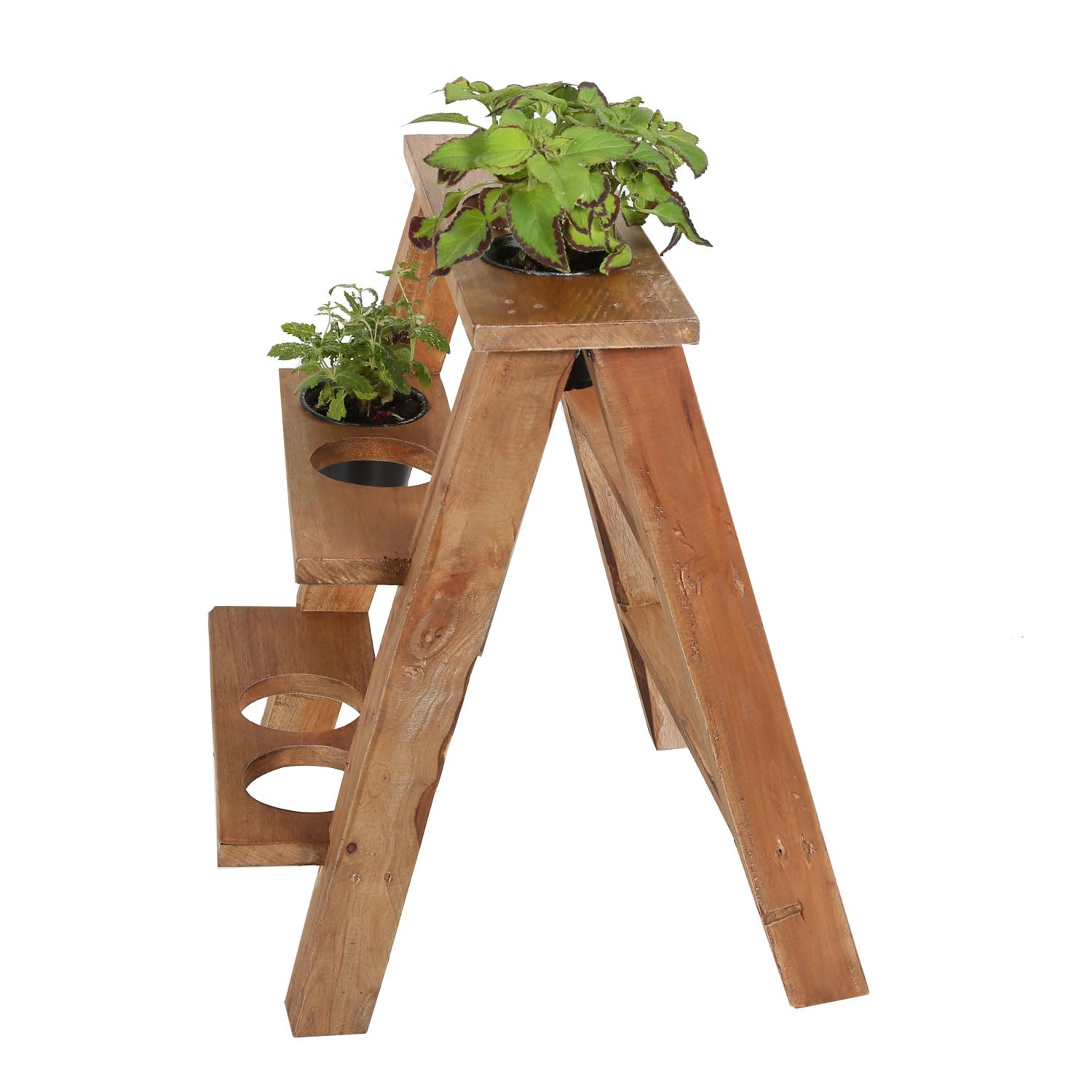 Casa Moro Blumenständer Pflanzenregal Vicenza Blumenregal Garten, Pflanzen-Treppe Leiterregal 3 Ablagen klappbar aus recyceltem Teak-Holz