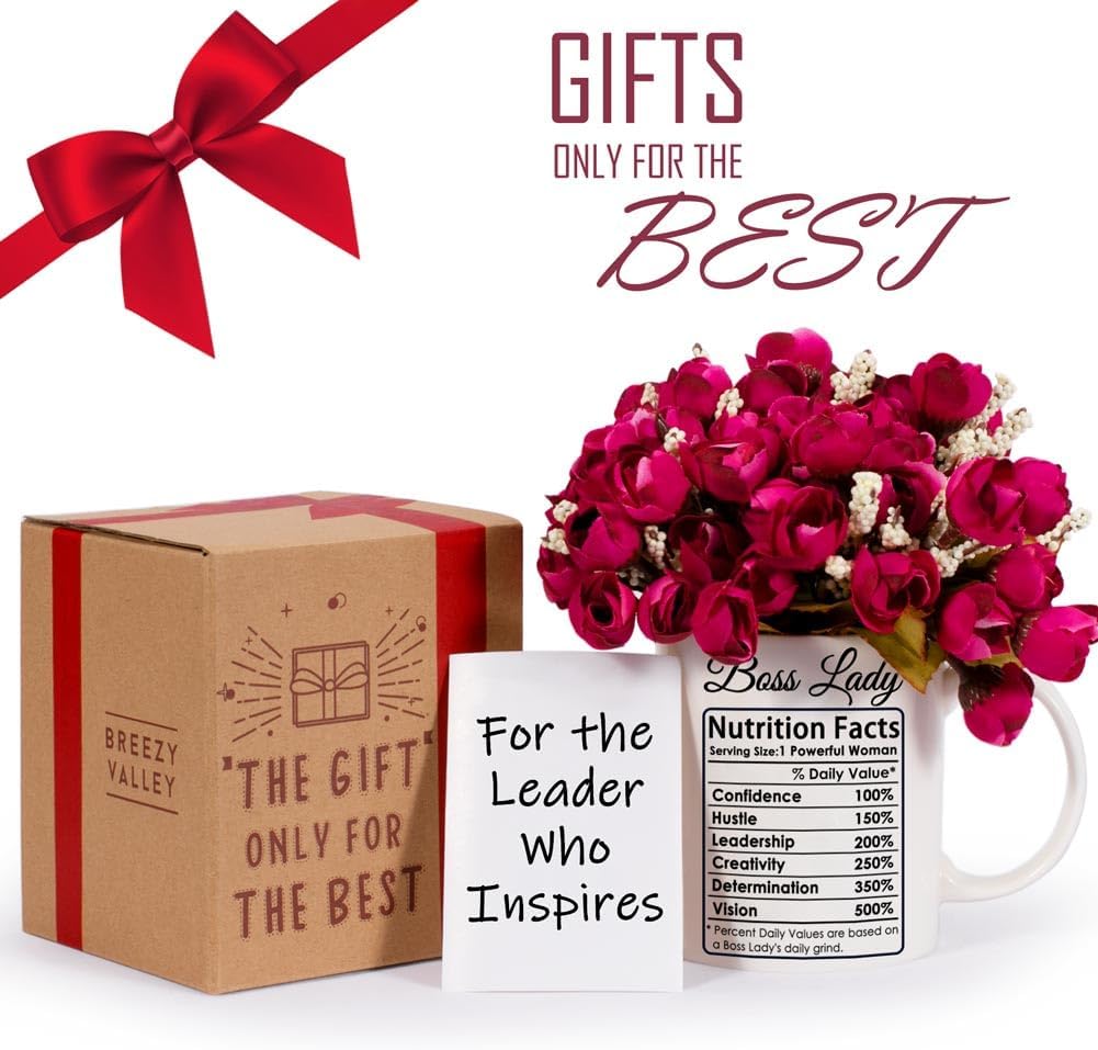 Breezy Valley Boss Lady Mug - Funny Boss Gifts for Women, Boss Day Gifts for Women, Christmas or Birthday Gift for Boss Female, Women Leaders - Boss Lady Nutrition Facts Coffee Mug, 11oz - Image 6