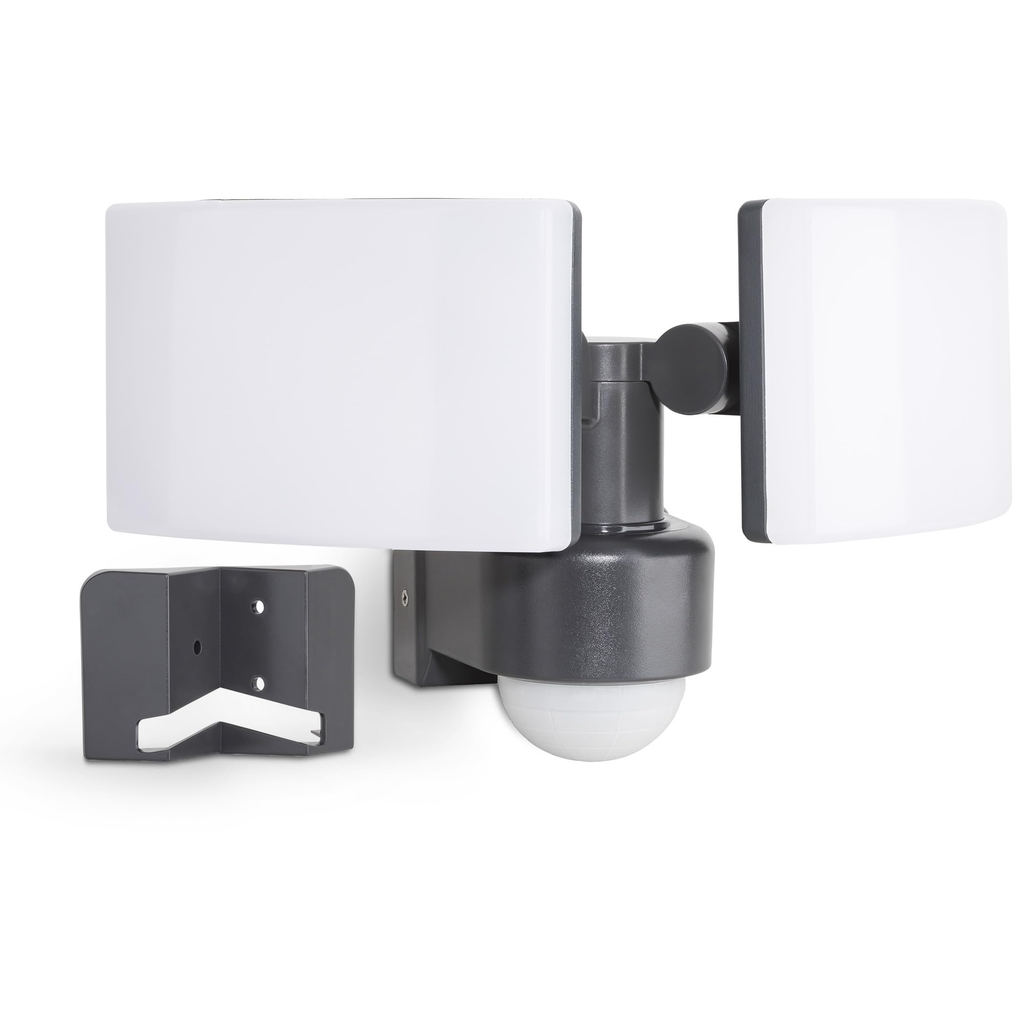 SEBSON LED Außenleuchte Bewegungsmelder IP65, Wand, / Eckmontage, anthrazit | 40W 3500lm kaltweiß, Wandleuchte Sensor 10m/ 240°, zwei Fluter 230V