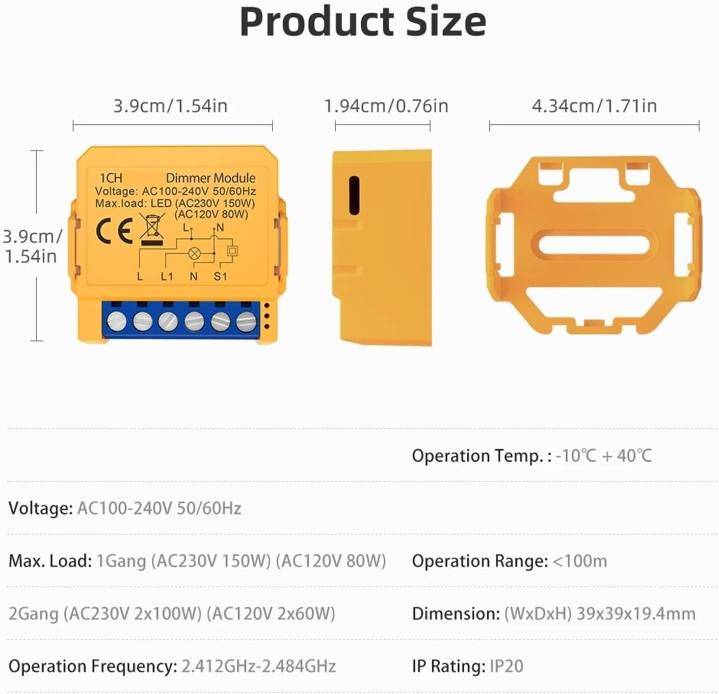 Dimming Switch Module 1/2 Group dimming Light Switch Module LED Controller LED dimmer(1 Gang)