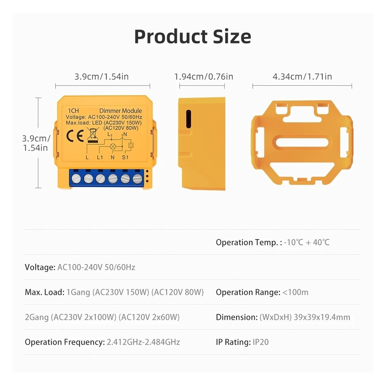 Dimming Switch Module 1/2 Group dimming Light Switch Module LED Controller LED dimmer(1 Gang)