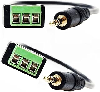 QINZITAO Cable adaptador de terminales de tornillo de 3,5 mm, macho equilibrado a terminales de balun de vídeo de 3,5 mm, cable adaptador