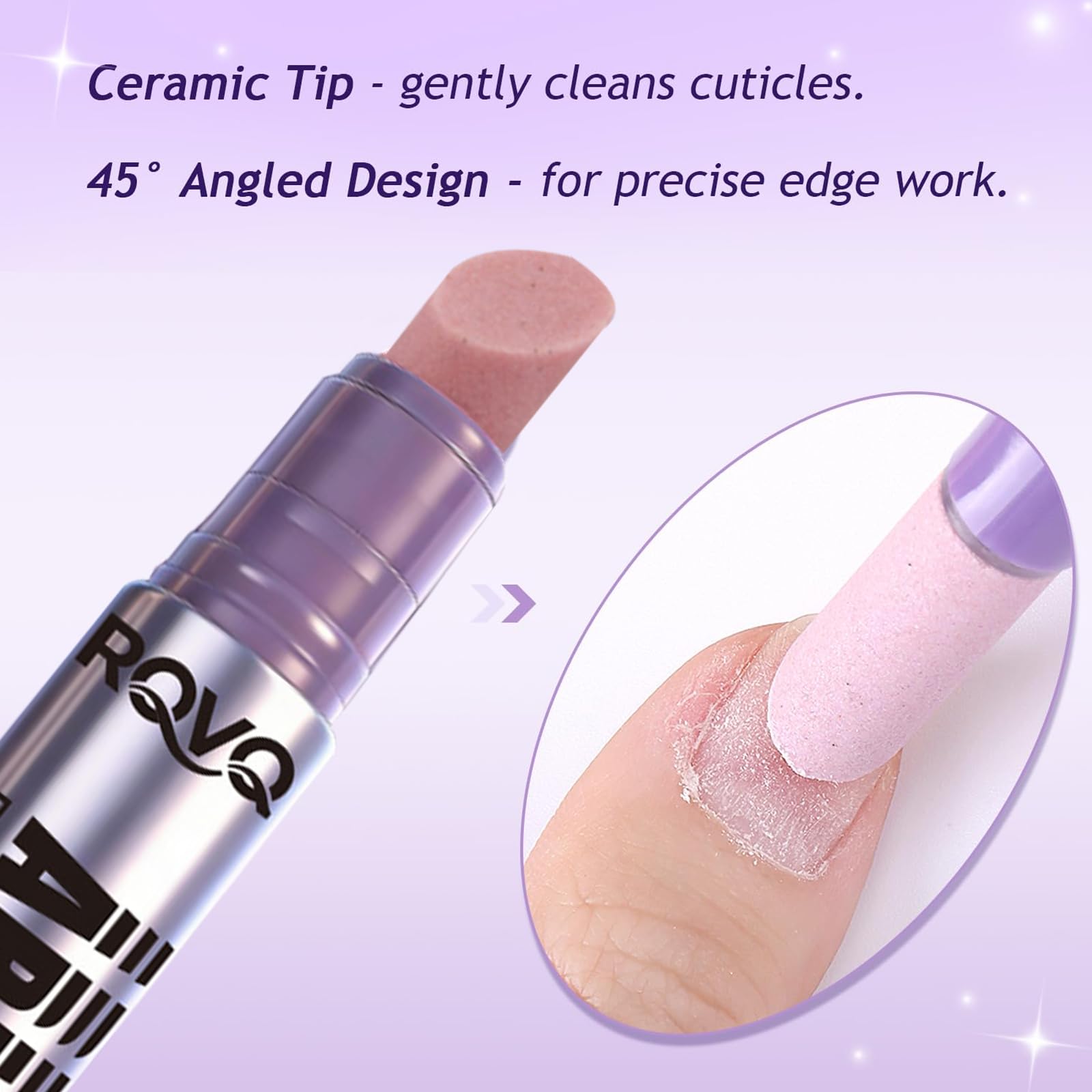 Penna 4-in-1 per Cuticole con Olio, Rimuovi Cuticole in Ceramica & Olio in una Penna, Penna Levigante per Unghie per Pellicine, Ripara, Nutre, Rafforza Cura Quotidiana delle Unghie (2 pezzi)