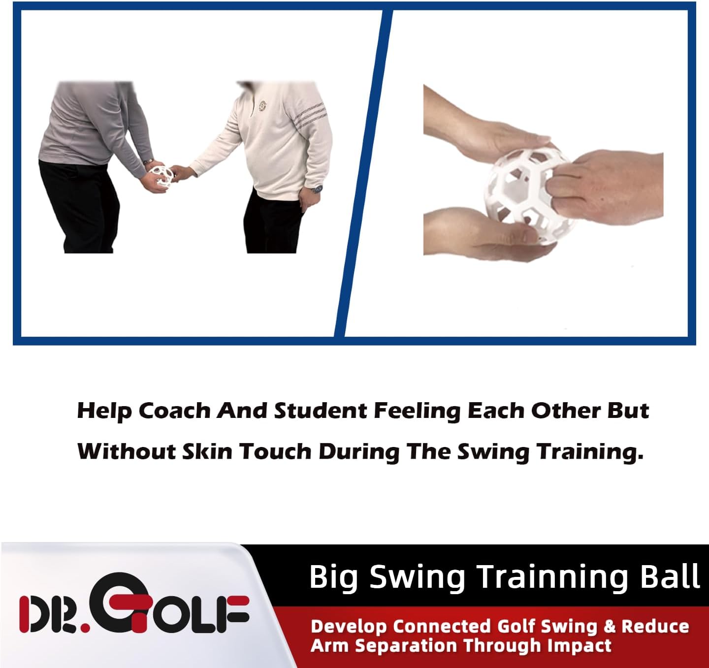 Dr. Golf Big Swing Training Ball - Advanced Muscle Memory Trainer for Arm-Hand Synchronization, Develop Connected Golf Swing & Reduce Arm Separation Through Impact