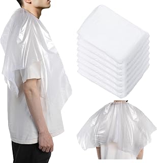 HJZHII 20 Pcs Disposable Hair Color Capes, Waterproof 39.3x39.3in Hair Dye Perming Styling Bibs Disposable Barber Cape for Home and Salon Use