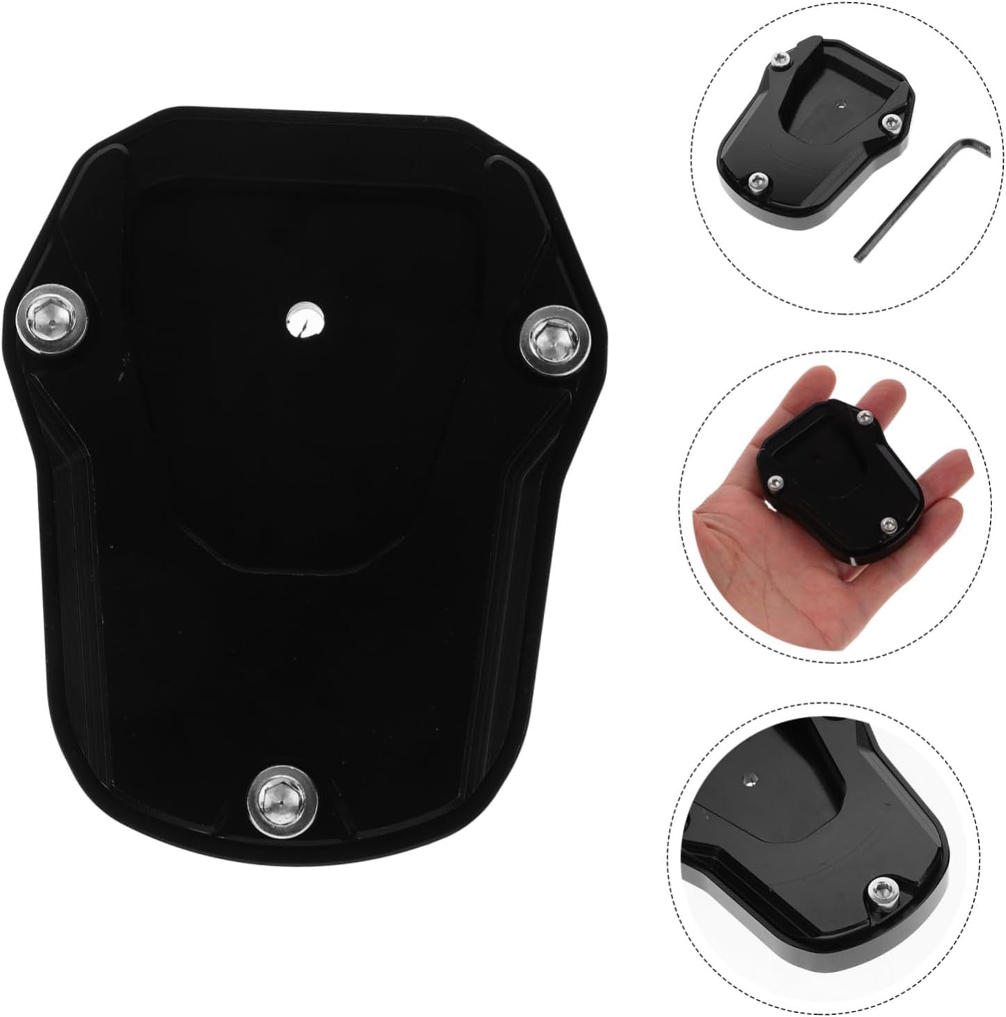 Replacement Kickstand Pad for Motorbike Aluminum Alloy Kickstand Plates Side Stand Support for Motorcycle