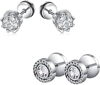 Peora American Diamond Studded Stud Earrings Fashion Jewellery Gift for Men Price In India