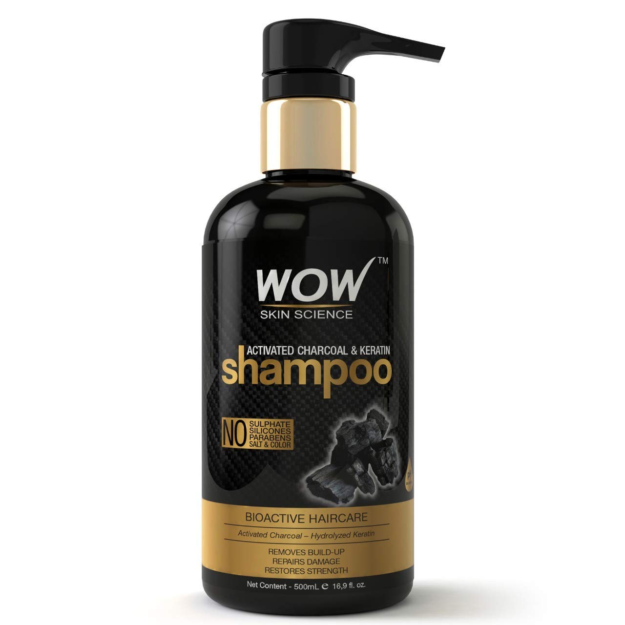 WOW Skin ScienceCharcoal & Keratin Shampoo, 500 ml